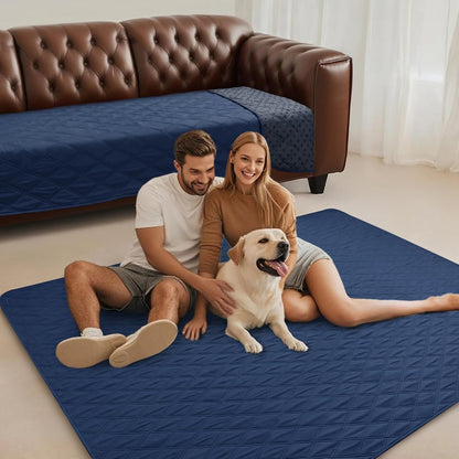Luciphia 100% Waterproof Couch Cover Blanket for Dogs Anti-Slip Pet Couch Protector Sofa Mat Puppy Cat Blanket with Non-Slip Bottom, Navy Blue, 30X70 Inch8