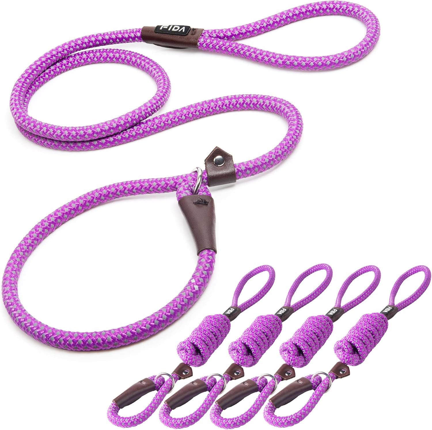 fida-durable-slip-lead-dog-leash-6-ft-x-1-2-heavy-duty-dog-loop-leashes-comfortable-strong-rope-slip-leash-for-large-medium-dogs-no-pull-pet-training-lead-with-highly-reflective1-2-black