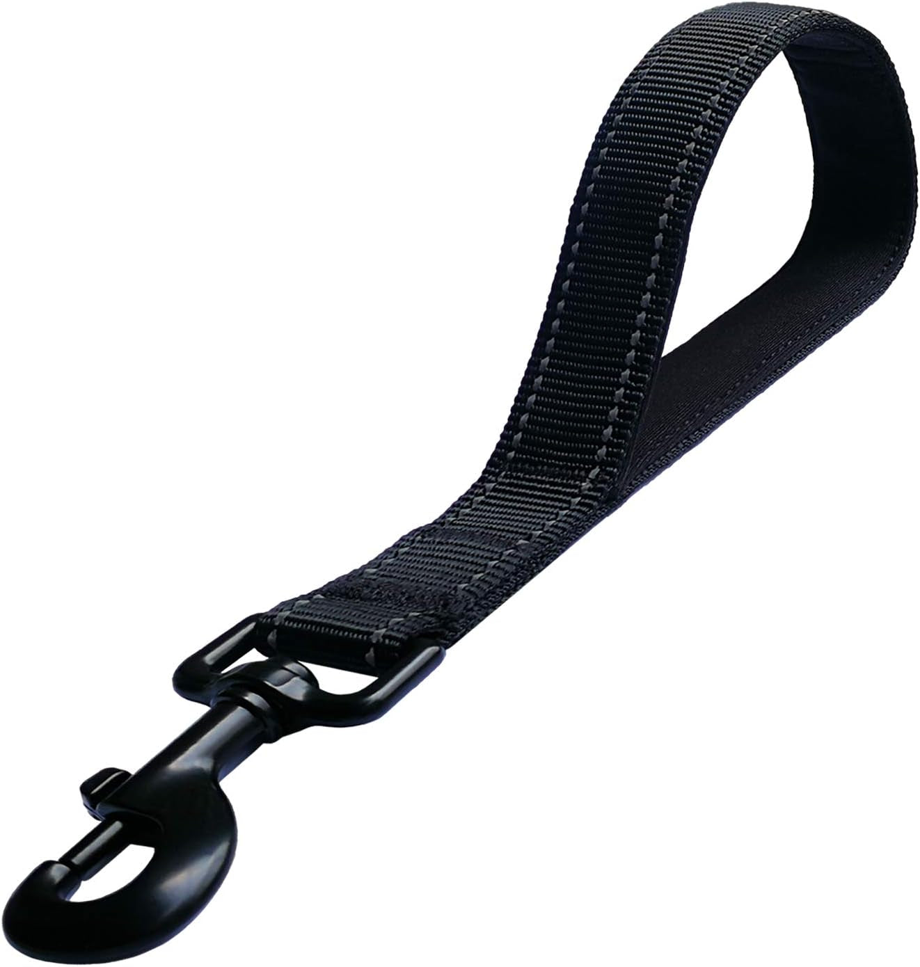 short-dog-leash-traffic-padded-handle-heavy-duty-short-nylon-dog-lead-for-training-control-reflective-threads-pet-leashes-for-large-dogs-and-medium-dogs-12-inch-black