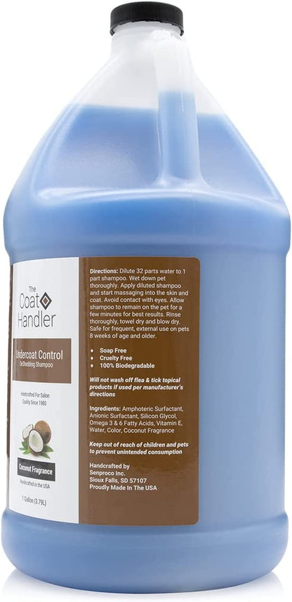 The Coat Handler Deshedding Dog Shampoo for Shedding, Undercoat, 1 Gallon | 32:1 Concentrate. Coconut Oil and Omega 3 Strengthen Hair Roots, Moisturizing Pet Grooming Wash, Groomer Grade, USA Made3