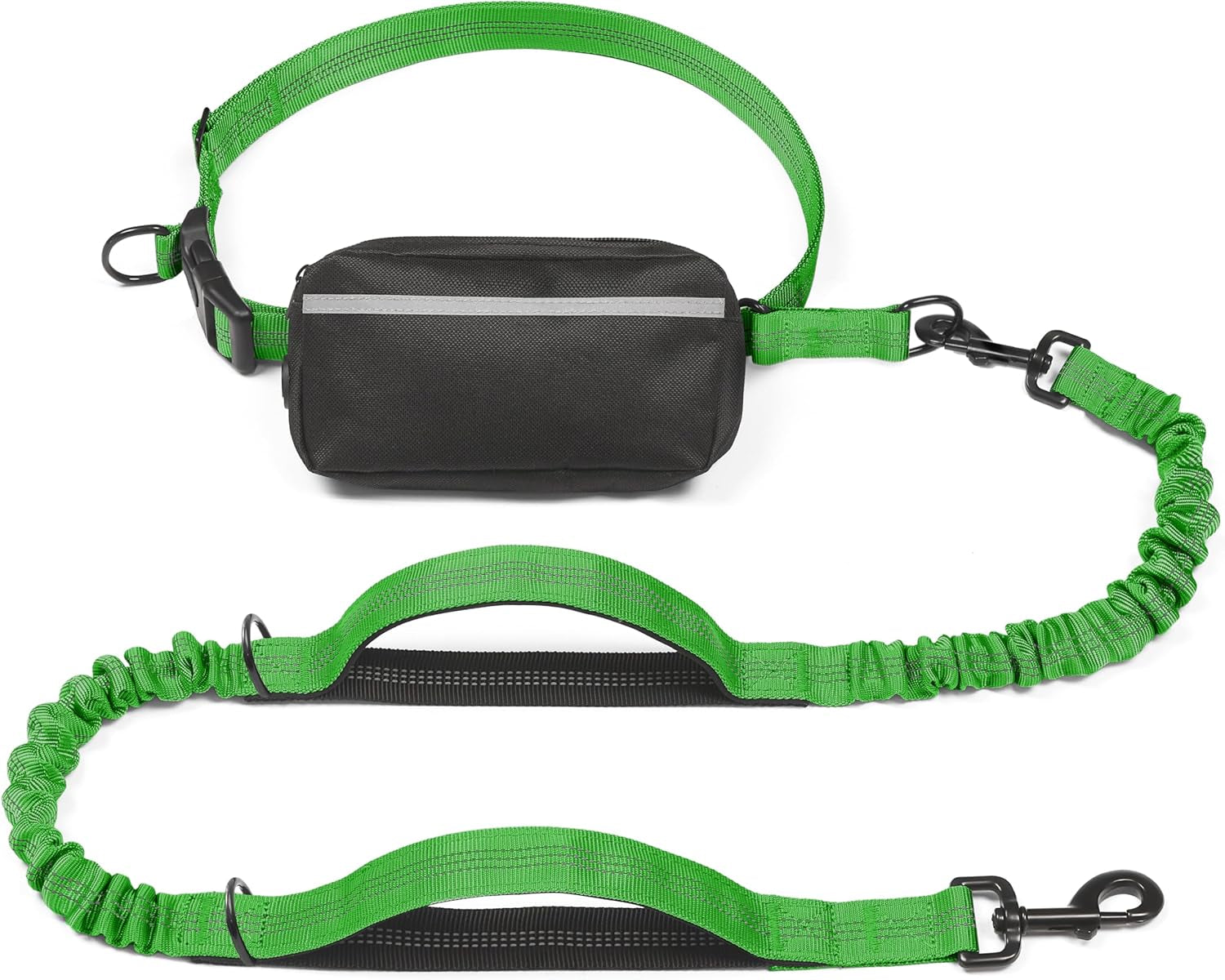 iyoshop-hands-free-dog-leash-with-zipper-pouch-dual-padded-handles-and-durable-bungee-for-walking-jogging-and-running-your-dog-large-25-120-lbs-black