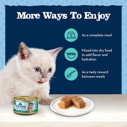 Blue Buffalo Baby Blue Natural Kitten Wet Cat Food Paté Variety Pack, Healthy Growth Formula with DHA, High-Protein & Grain-Free, Chicken and Salmon Recipes, 3-Oz Cans (6 Count, 3 of Each)7