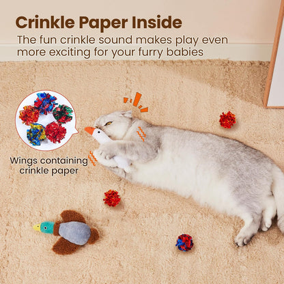 Potaroma Birds Cat Toys, 2 Pack Catnip Toys Soft Durable | Crinkle Sound Kicker Toys for Interactive Indoor Kitten Exercise 6.5 Inches for All Breeds4