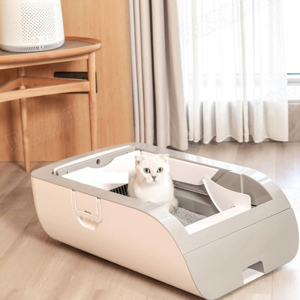 Dog Potty Training Toilet ﻿ Fully Automatic Cat Litter Box Semi-Closed Large Electric Shit Shovel Plug-In Charging Toilet No Spill3