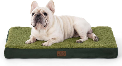 Bedsure Washable Dog Beds Large Sized Dog with Comfy Sherpa, 36X27In Grey | Orthopedic Egg Crate Foam,Comfort Support Flat Rectangle Pet Mat,Non-Slip Bottom,Removable Cover,For Large Breed up to 55 Lbs23