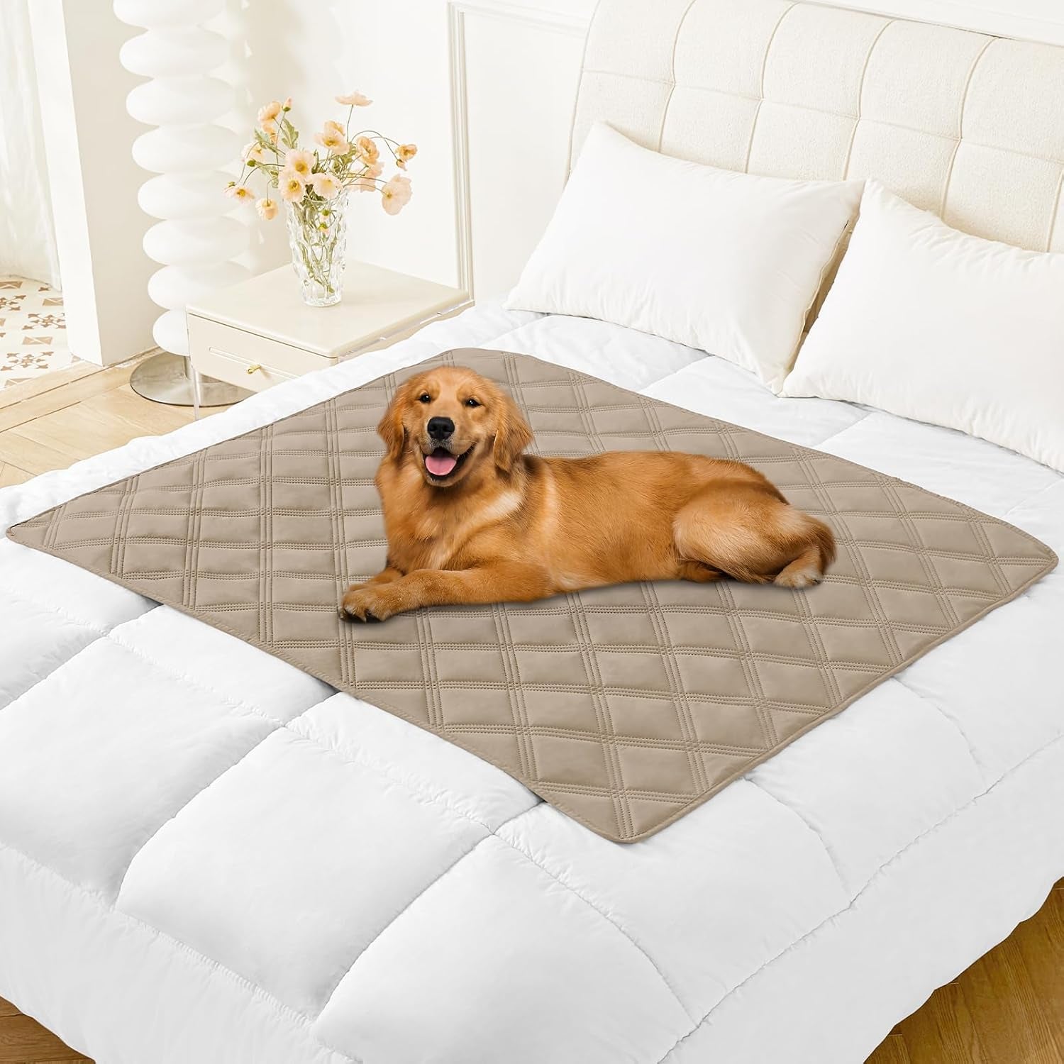 smiry-waterproof-dog-bed-cover-reversible-pet-blanket-for-sofa-couch-soft-washable-dog-blanket-leakproof-couch-cover-for-dogs-cats-furniture-protection-52x82-grey-dark-grey