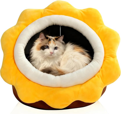 Cat Beds for Indoor Cats-Rabbit-Shaped Cat Cave Bed with Hanging Toy,Grey M | Super Soft Calming Cat Tent House for Kitten&Puppy,Warm Plush&Machine Washable&Removable Cushioned Pad,Cute Cat Hideaway9
