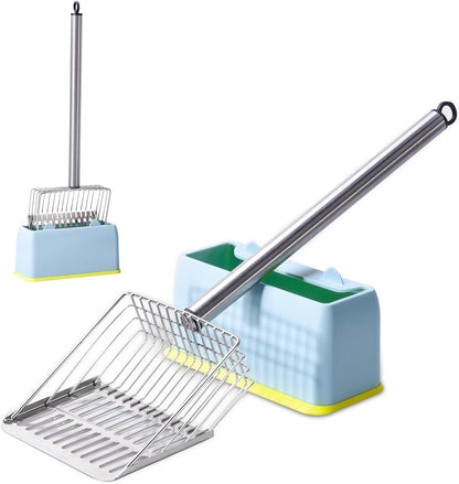PETOCAT Cat Litter Scoop 43 Inch Metal Litter Scooper with Stainless Steel Long Handle, Upgraded Large Kitty Box Scooper Heavy Duty Deep Shovel for Fast Sifting, Dog Waste Scooops for outside Pet Poop9