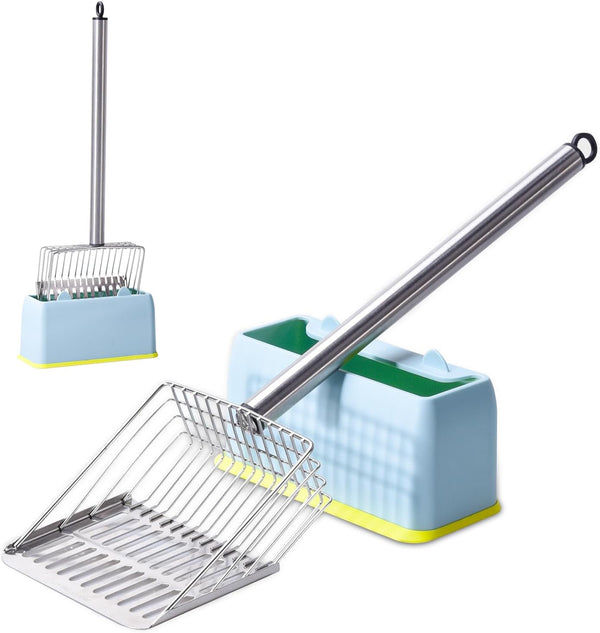 PETOCAT Cat Litter Scoop 43 Inch Metal Litter Scooper with Stainless Steel Long Handle, Upgraded Large Kitty Box Scooper Heavy Duty Deep Shovel for Fast Sifting, Dog Waste Scooops for outside Pet Poop9