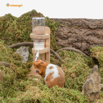 Niteangel Hamster Water Bottle with Stand: 4Oz/120Ml Capacity & Leak-Proof | Adjustable Height - Far Away Cage Mess & Wet Bedding Water Dispenser for Syrian Dwarf Hamster Gerbils Mice Rat or Small Pets4