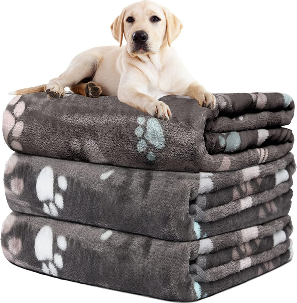 Rezutan Dog Blankets for 3 Pack Large Medium Pet Cat, Soft Fuzzy Washable Blanket, Comfort Flannel Suitable for Dogs Kennels & Beds, Sofas, Furniture, Gifts Puppy Essentials, 41 X 31 Inch, Black32