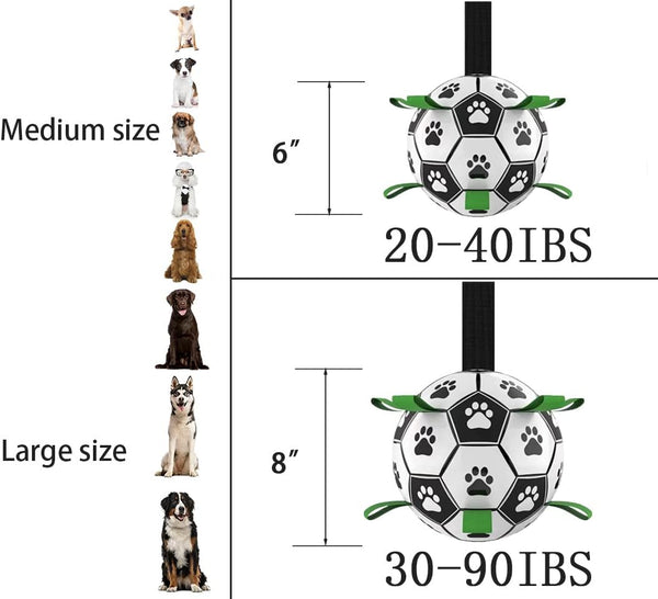 Dog Soccer Ball, Interactive Toys for Tug of War, Puppy Birthday Gifts, Tug Toy, Water Toy, World Cup Durable Balls for Small & Medium Size (6 Inch)2