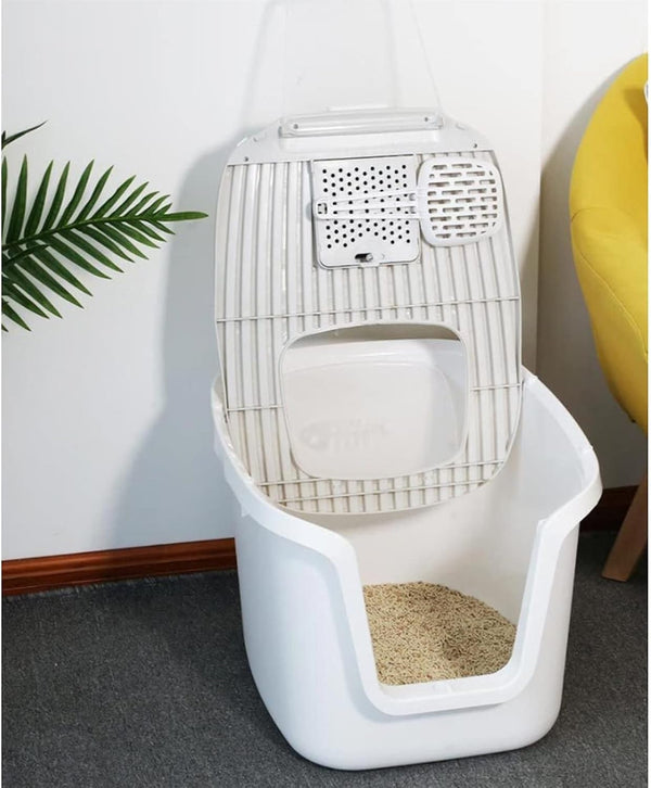 Dog Potty Training Toilet ﻿ Double-Door Cat Litter Box with Scoop and Funny Toys Large Easy Setup, to Clean(C)4