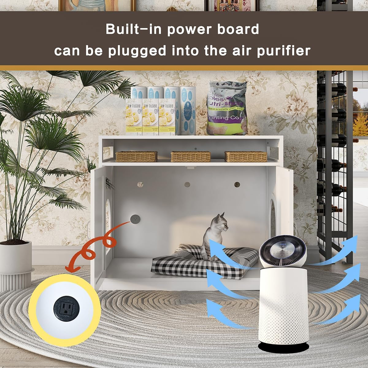 31-5-l-white-cat-litter-box-enclosure-with-hidden-plug-2-doors-indoor-large-cat-washroom-storage-bench-side-table