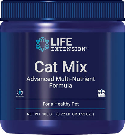 Life Extension Cat Mix, Cat Food Supplements, Heart Health, Probiotics, L-Arginine, Taurine, B12, Folic Acid, Vitamin C, Vitamin E, Rosemary, Nutrient Absorption, Gluten-Free, Non-Gmo, 85 Servings | with Probiotics, L-Arginine, Taurine, B12, Folic Acid, Vitamin C & E & Rosemary for Heart Health & Nutrient Absorption1