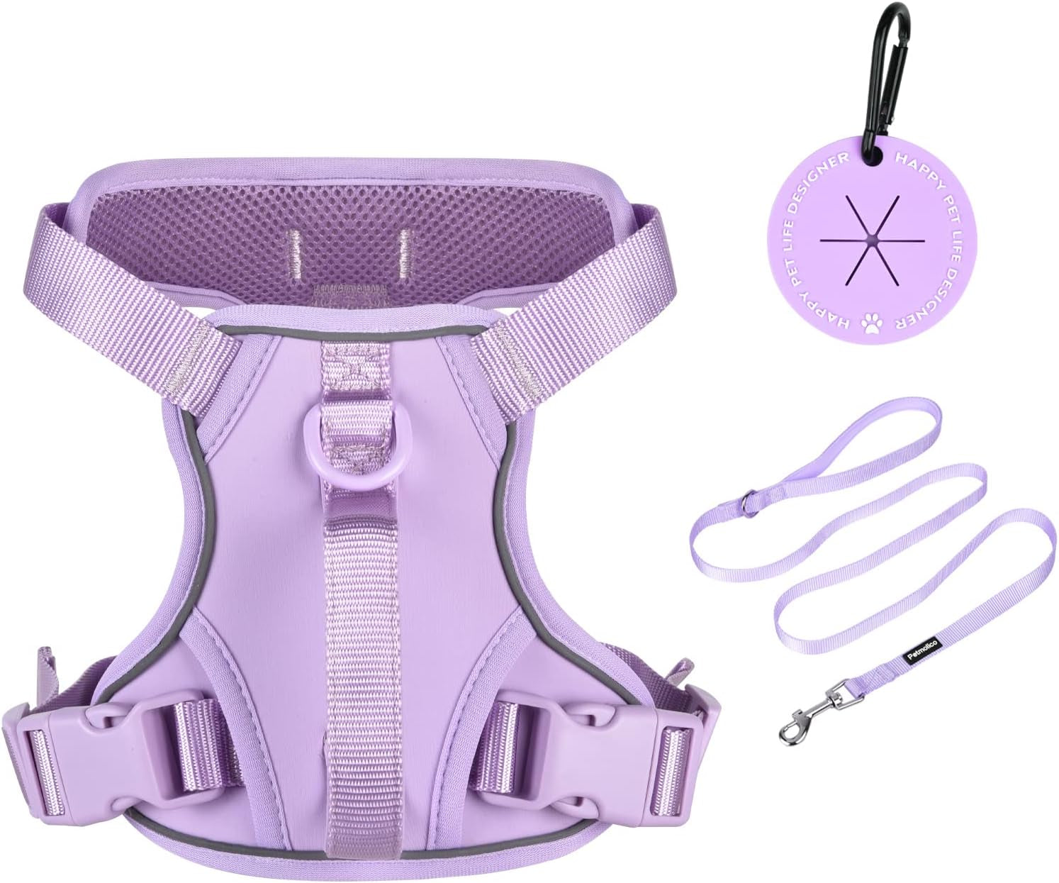 petmolico-no-pull-cute-dog-harness-reflective-light-blue-small-set-includes-leash-waste-bag-holder-2-clips-handle-soft-comfy-fit-adjustable-ideal-for-daily-walks-travel