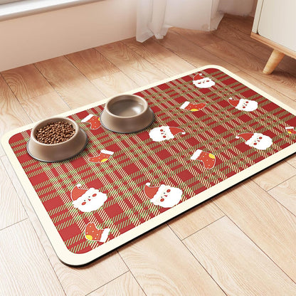 Pet Feeding Mat-Absorbent Pet Placemat for Food and Water Bowl, with Waterproof Rubber Backing, Quick Dry Water Dispenser Mat for Dog and Cat (20"X12", Striped Dark Gray)19