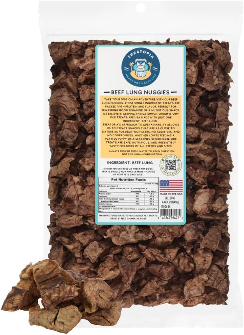 treatopia-beef-lung-nuggies-dog-treats-1-lb-bag-all-natural-healthy-high-protein-hand-trimmed-slow-roasted-made-in-the-usa-nutritious-no-additives-no-fillers-all-life-stages