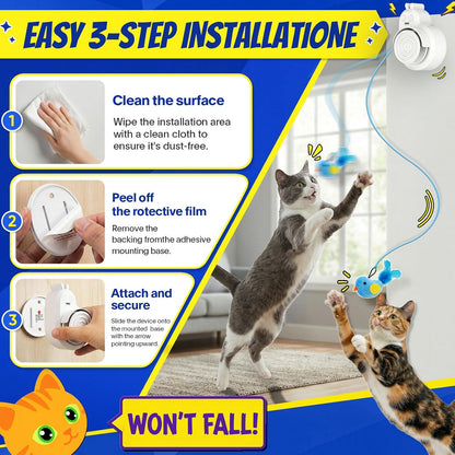 Interactive Cat Toys for Indoor Cats - Automatic Flying Bird Feather & Mouse Wand Enrichment Toy, Hands-Free or Handheld Usb-Rechargeable Safe Play Chase Exercise for Bored Kittens and Adult Cats6