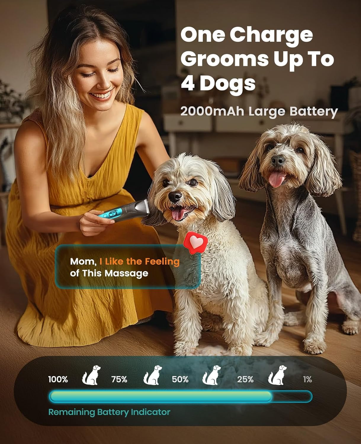 oneisall-professional-4-in-1-dog-grooming-kit-with-led-light-quiet-clippers-nail-grinder-cordless-3-7-hrs-runtime-led-display-safe-for-paws-face-ears-body