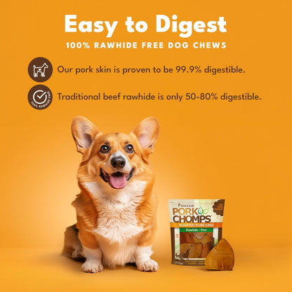 Pork Chomps Roasted Pork Skin Dog Chews, Ear Shapes, 10 Count2