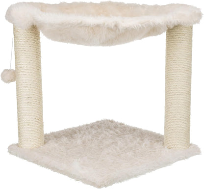 TRIXIE Baza XXL Cat Scratching Posts, Indoor Cat Furniture with Plush Hammock, Jute Scratcher Posts and Dangling Toy Ball, 18.1" L X 18.1" W X 19.7" H, Cream6