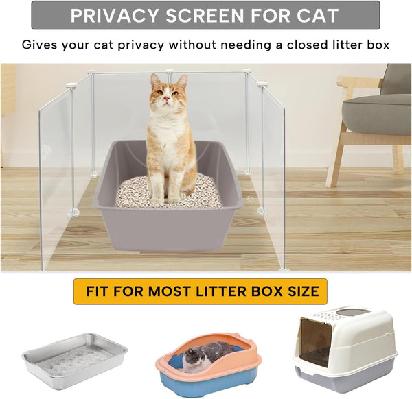 KEYIDE High Wall Cat Litter Box Splash Guard, DIY Cat Litter Pan Siding Kitten Litter Tray Pee Shield Dog Scatter Barrier, 24L X 19W X 16H Keep Floor Clean2