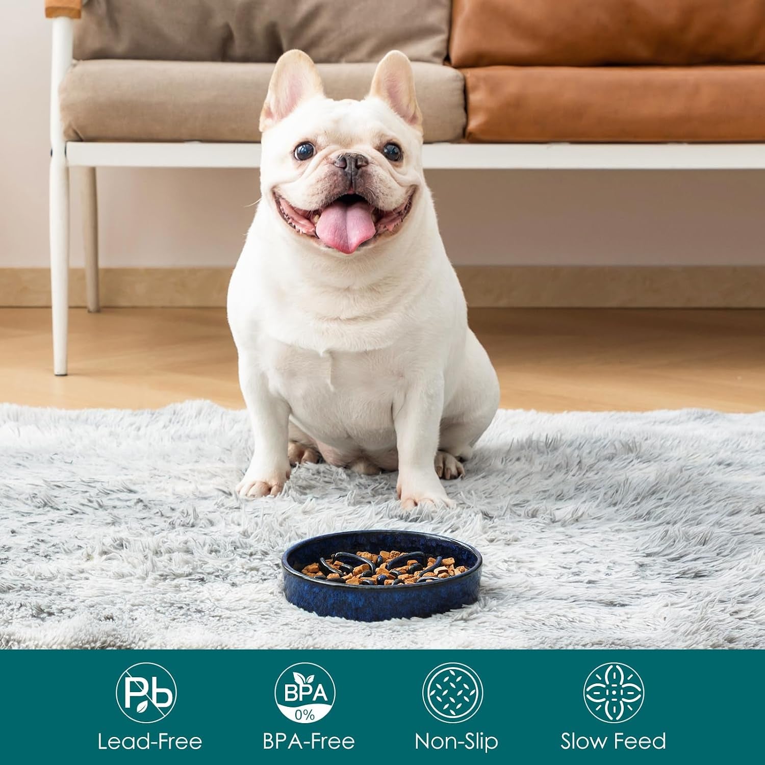 vancasso-ceramic-slow-feeder-dog-bowls-puzzle-dog-food-bowls-with-floral-maze-anti-slip-pet-food-dish-for-small-breed-0-6-cups-blue