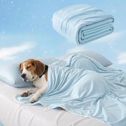 Mora Pets Premium Cooling Blanket for Dogs, Q-MAX>0.5 Washable Breathable Cooling Mat, Lightweight Soft Summer Pet Throw Blanket, Furniture Protector Bed Couch Cover for Small Dog Cat, Gray, 29X409