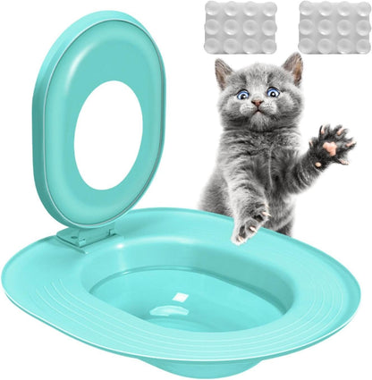 Cat Toilet Trainer - 15.35 Inches Ppcat Litter Tray | Suction Cup Fixation Pad,| Bathroom Training Tool | for Kitten, Adult Feline, Home Hygiene, Waste Reduction, and Daily Pet Use1