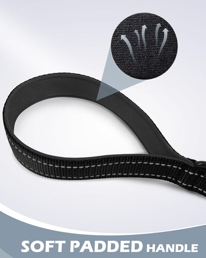 Joytale Short Dog Leash for Close Control & Training, 18", Black | Padded Comfort Handle, Reinforced Nylon Webbing, Secure Metal Clip, for Busy Streets & Heel Training3