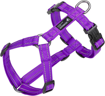 EXCELLENT ELITE SPANKER No Pull Dog Harness Reflective Nylon Vest L-Shaped Adjustable Easy Pet Harness for Small Medium Large Breeds Dogs Walking Training Black Red(Pink-M)11
