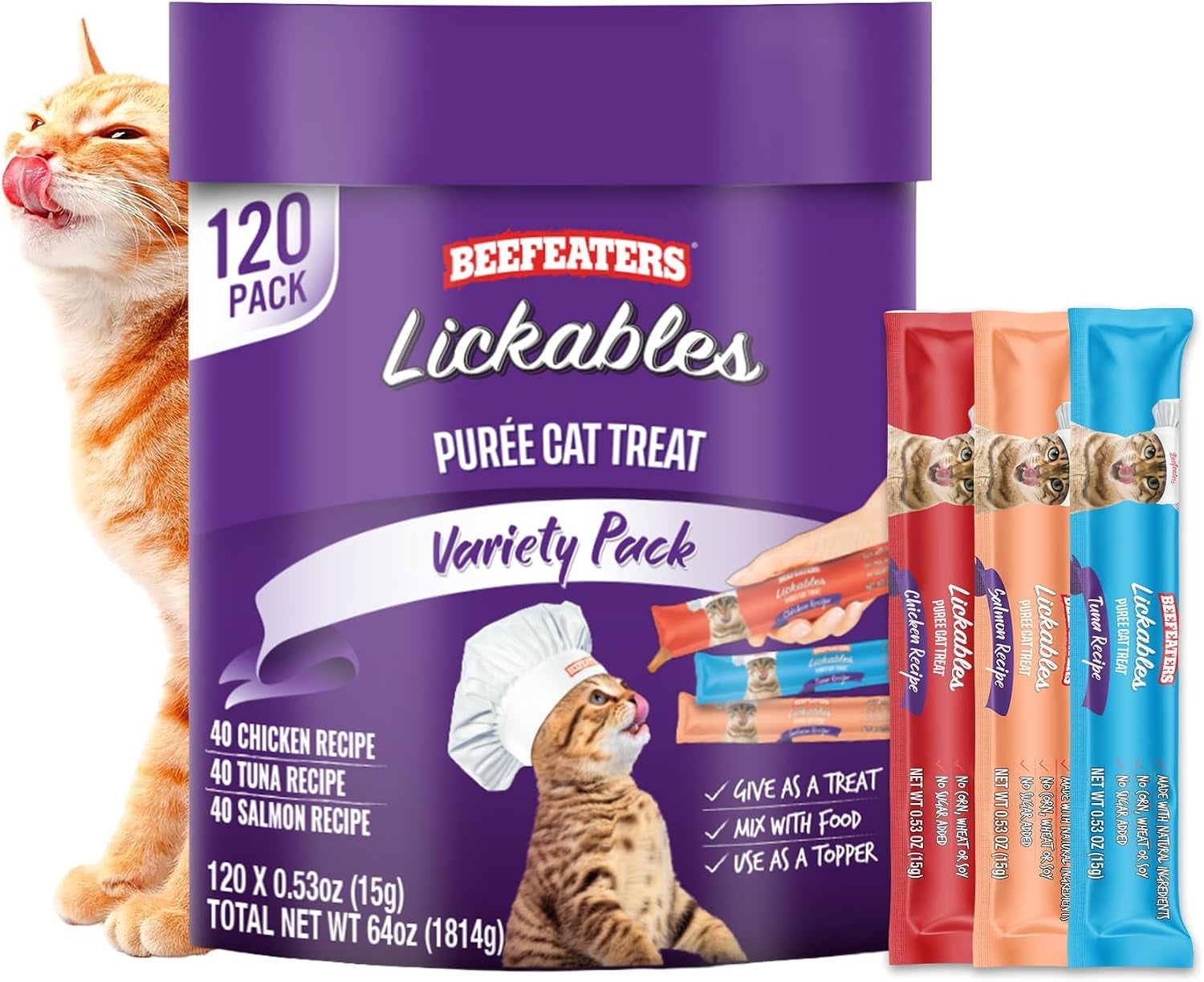 beefeaters-lickable-cat-treats-48-count-puree-squeeze-up-tubes-variety-pack-salmon-tuna-chicken-grain-free-taurine-enriched-high-moisture-for-picky-eaters-cat-treat-topper-or-snack