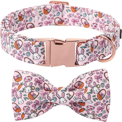 Lionet Paws Boy Dog Collar with Bowtie, Comfortable Adjustable Cute Navy Blue Bow Tie Collar for Male Dogs Gift, Xlarge, Neck 16-26 Inches27