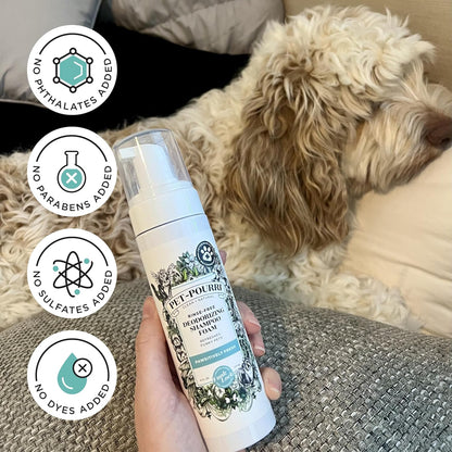 Poo-Pourri Rinse-Free Deodorizing Dry Shampoo for Dogs & Cats – Moisturizing Skin & Coat Soothing Formula - Plant Based Ingredients – Pineapple, Jasmine & Pear – No Rinse Foam Shampoo for Pet Odor7