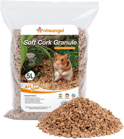 Niteangel Natural Coco/Cork Hamster Bedding: 4L Absorb Odors & Low Dust | Encourages Digging & Burrowing Instinct - Pet Litter for Dwarf Syrian Hamsters Gerbils Mices Degus or Other Small Animal7