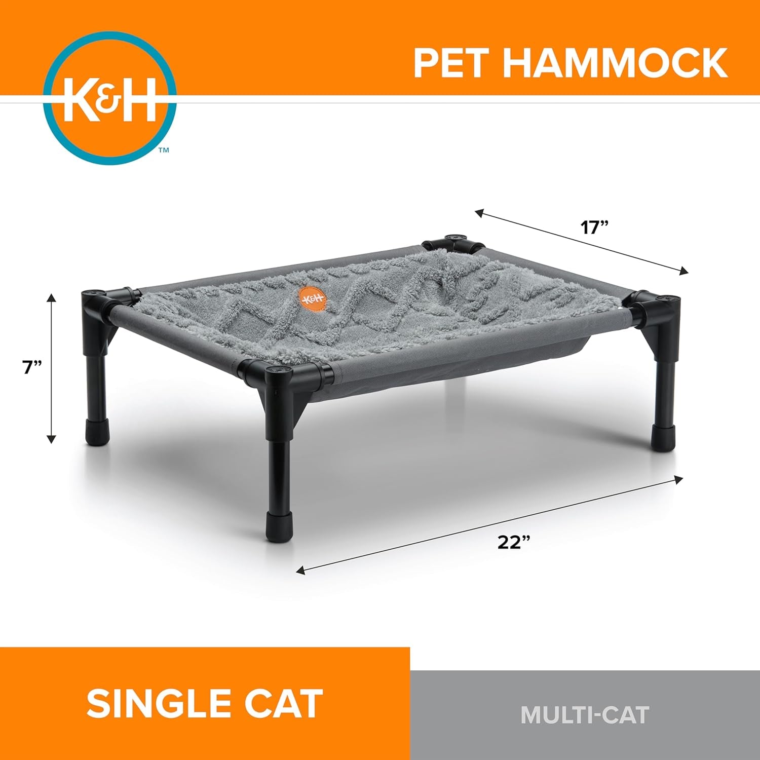 k-h-elevated-cat-bed-pet-hammock-cot-indoor-cat-bed-22x17in-gray-free-standing-raised-cot-with-metal-frame-washable-plush-cover-rubber-feet-tool-free-assembly