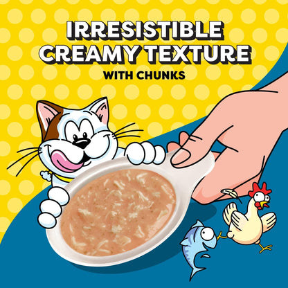Temptations Lickable Spoons Wet Cat Treats, Chicken with Tuna, 4 Ct, 12Pk | 48 Spoons Total, Mess-Free Creamy Puree, Dual-Flavor per Spoon, Hand-Feed or Use as Food Topper, Real Chicken & Tuna3