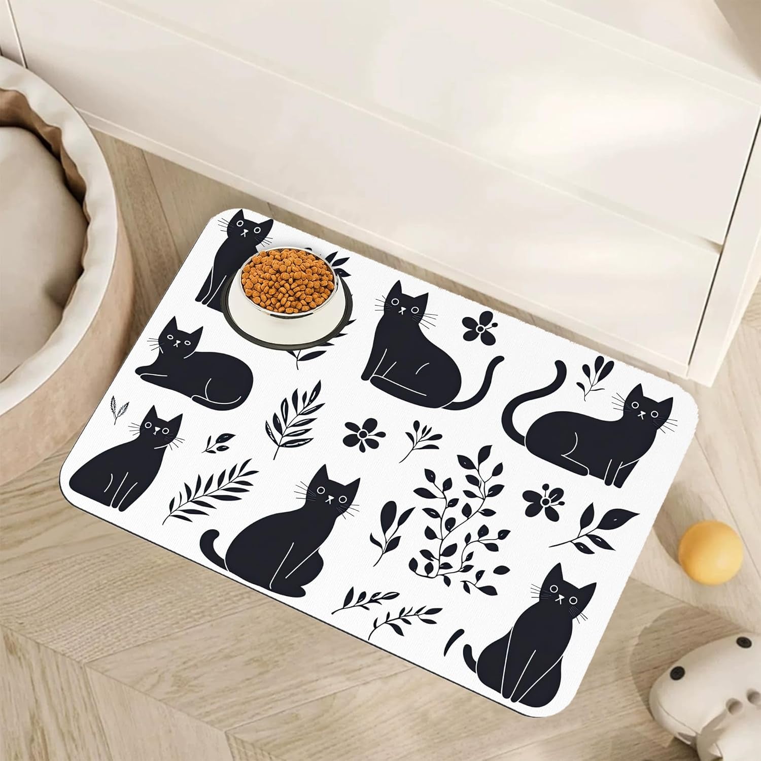 fish-boho-dog-food-mat-for-floors-ocean-absorbent-quick-dry-pet-feeding-mat-cat-dog-bowl-mats-for-food-and-water-non-slip-pet-accessories-supplies-12x20