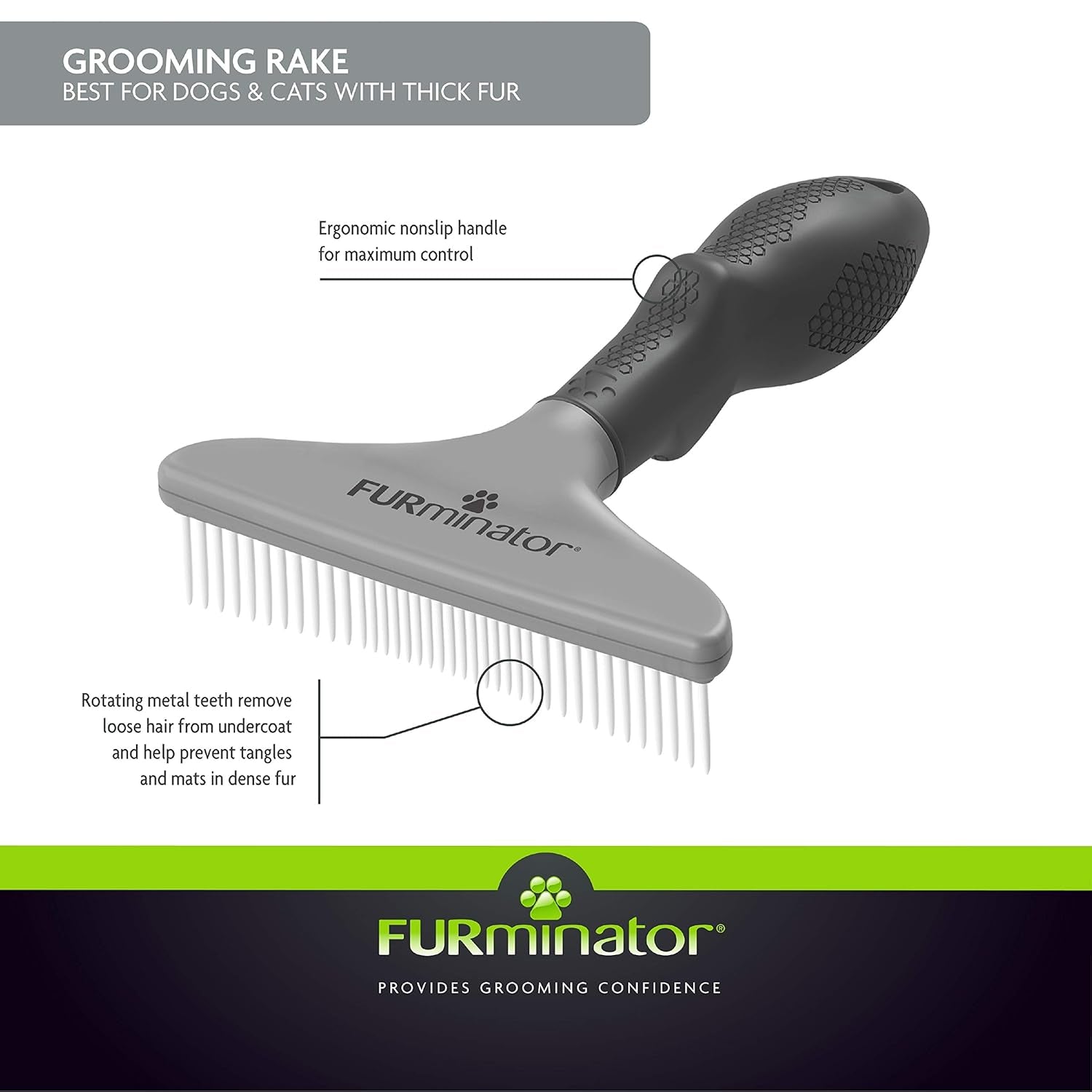 furminator-dog-cat-grooming-rake-grooming-tool-removes-loose-hair-and-tangles-gray-removes-loose-hair-tangles-rotating-metal-teeth-help-prevent-mats-use-daily-to-maintain-a-healthy-coat