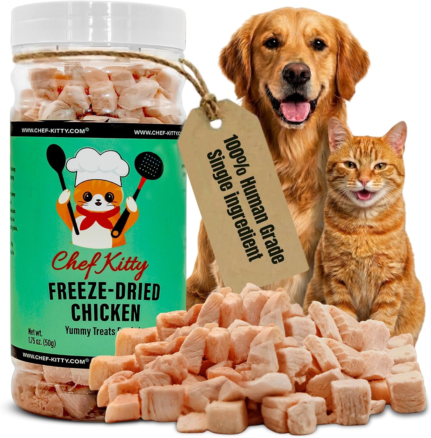 freeze-dried-chicken-cat-treats-healthy-dog-food-toppers-100-human-grade-single-ingredient-grain-free-chicken-dog-treats-inspected-tested-in-usa-no-additives-or-preservatives-3-5-oz