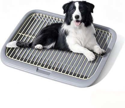 Dog Potty Tray Indoor Pet Pee Pad Holder for Small & Medium Dogs, Puppy Training Pad Holder, Pet Toilet Litter Box, Dog Bathroom Tray, Housebreaking Potty Supplies 17.72''Lx12.99''Wx1.97''H(Green)9