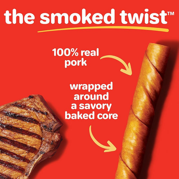 Oinkies Porkalicious Smoked Pig Skin Twists Dog Treats, 40 Count2