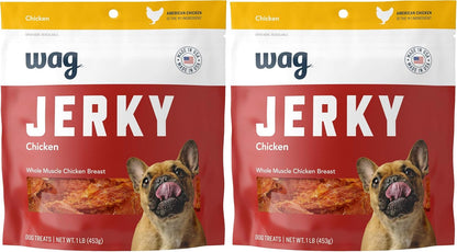 Amazon Brand – Wag Whole Muscle Chicken Jerky Dog Treats, 1 Lb, Made in USA9