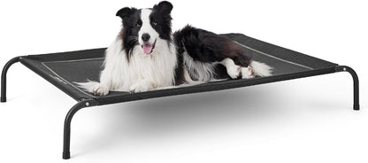 Bedsure Outdoor Elevated Cooling Dog Bed Large Sized Dog, 49In Grey | Portable Raised Camping Pet Cot Hammock,Breathable Teslin Mesh,Weather Resistant,For Large Pets up to 85 Lbs,Easy to Assemble18