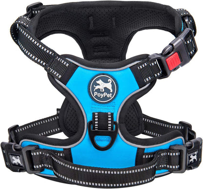 Poypet No Pull Dog Harness, No Choke Front Lead Dog Reflective Harness, Adjustable Soft Padded Pet Vest with Easy Control Handle for Small to Large Dogs(Pink, Medium)14