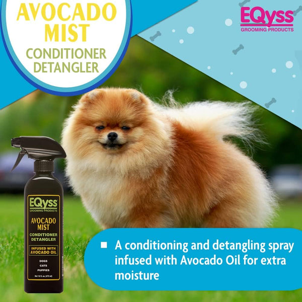 Eqyss Avocado Mist Pet Spray Conditioner - Shines, Conditions, and Reduces Shedding, Weightless Leave in Spray - for Dogs, Cats, Puppies - Oil and Silicone Free, Ph Balanced, USA Made2