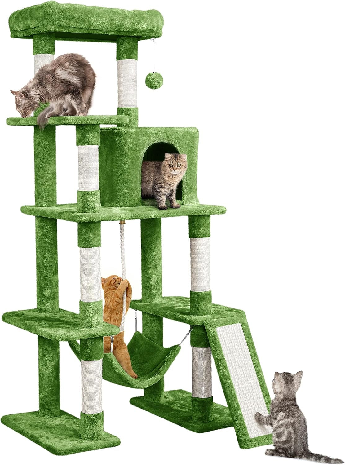 yaheetech-54in-cat-tree-tower-for-large-cats-multi-level-condo-hammock-sisal-scratching-posts-roomy-condo-holds-up-to-22-lb-a-wide-21-inch-top-perch-fit-large-cats-dark-gray