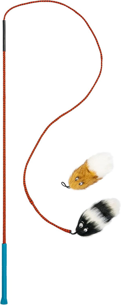 Outward Hound Tail Teaser Interactive Dog Wand Toy with Squeaky Plush Teaser and Crinkle Sounds for Active Play, Multicolored7