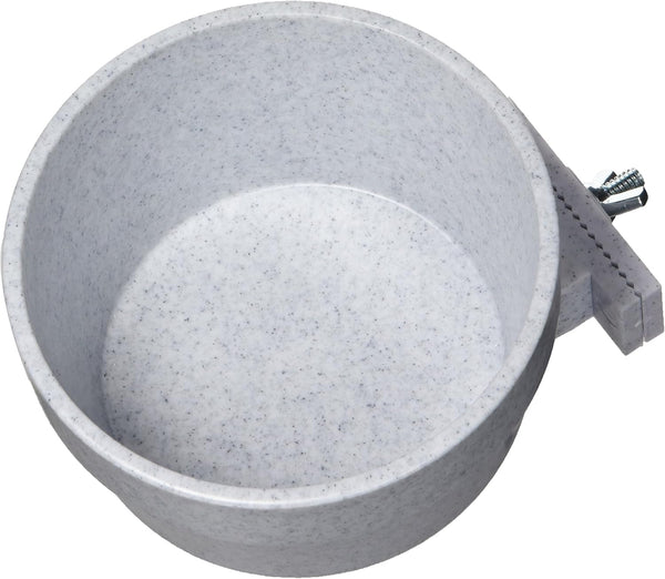 Lixit Quick Lock Removable Cage Bowls for Rabbits, Guinea Pigs, Gerbils, Ferrets, Dogs, Cats, Birds, and Other Small Animals - Made in USA (Gray, 20 Ounce)1
